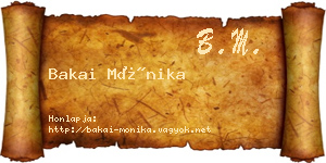 Bakai Mónika névjegykártya
