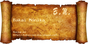 Bakai Mónika névjegykártya